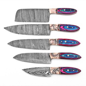 5 PCS Handmade Damascus Kitchen <b>Knife</b> <b>Set</b> Professional Chef <b>Knife</b> <b>Set</b> with Resin Wood Handles Custom OEM ODM - Product Image 6