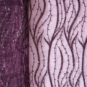 Premium Sequence Embroidery Fabric For Women Fashion Wear Designer <b>Garments</b> Party Wear Dresses Kaftan Abaya Bridal Wear - Product Image 1