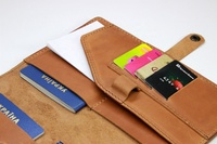 Pemegang paspor kulit Wisatawan Bisnis dompet buatan tangan 4 saku Paspor Kasus dompet paspor wisatawan OEM & produk FBA