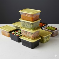 Contenants alimentaires rectangulaires, micro-ondables, recyclables, disponibles en toutes couleurs, pour emporter, préparation de repas, emballage de sushis, barquettes transparentes, en gros.