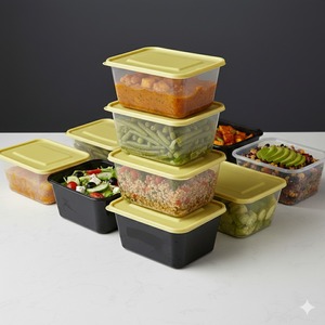 Apto para microondas. Todos los colores disponibles. Rectangular. Reciclable. Contenedor de comida para llevar. Preparación de comidas. Envases para sushi. Bandejas transparentes. A granel. - Product Image 5