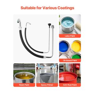 Set di Tubi Flessibili in Gomma con Aspirazione in Lega di Alluminio per Linea di Riflusso per Spruzzatori di Vernice - Ricambio per Utensili - Product Image 6
