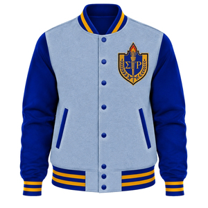 Blouson Bomber Femme Personnalisé Sigma Gamma Rho, Veste Universitaire de Sororité Grecque, Lettres Grecques Brodé, Mode Décontractée, Vente en Gros - Product Image 1