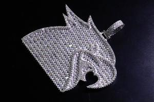 Colgante de Cabeza de Águila Chapado en Plata con Microincrustaciones de Moissanita, Estilo Hip Hop Unisex, Plata de Ley 925 - Product Image 3