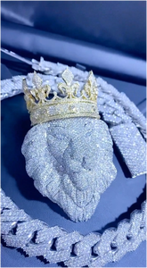 Promotion Collier Pendentif Unisexe Hip Hop Lion Roi en Argent 925 et Moissanite, Pendentifs Personnalisés pour Fêtes - Product Image 3