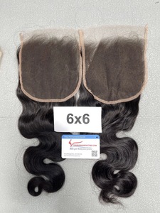 100% ต่อผมมนุษย์แบบมัดผมแบบตรงนิ้วทำจากสวิสเอชดีปิดลูกไม้ - Product Image 4