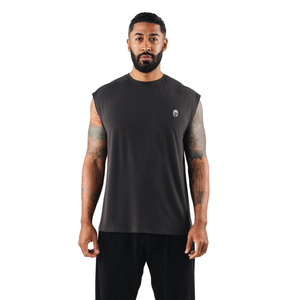 Camiseta sin mangas gris oscuro para hombre, estilo oversize, para gimnasio, entrenamiento muscular, fitness, ropa urbana, OEM, al por mayor - Product Image 1
