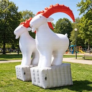 Modèle gonflable de chèvre <span class=keywords><strong>alpine</strong></span> publicitaire de 4 m en tissu Oxford, personnalisé, avec éclairage LED, pour événements agricoles, festivals et festivals de rue - Product Image 3