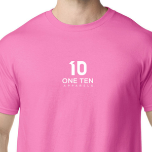 เสื้อยืดผู้ชายผ้าฝ้าย แขนสั้น คอกลม สวมใส่สบาย แฟชั่นเรียบง่าย สีอะซาเลีย - Product Image 4