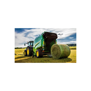John Deere Square Baler Green Agricultural Equipment 4 Wheel <b>Tractor</b> Attached - Product Image 4