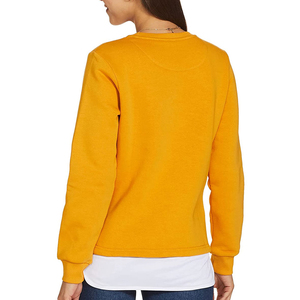 Sweat-shirt en tricot jaune moutarde pour femme, col rond, avec perles, coupe classique, manches longues, vêtement décontracté pour l'automne - Product Image 3