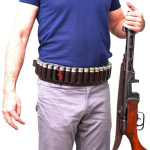 Ceinture en cuir de vachette pour cartouches de chasse avec boucles à munitions espacées uniformément - Product Image 4