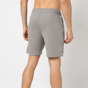 Shorts Bermuda pour homme, couleur unie gris, avec bande latérale, taille élastique, séchage rapide, tricoté, décontracté, sport - Product Image 3
