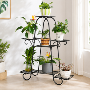 Soporte de Metal Negro de Varios Niveles para Plantas, Estante Decorativo de Hierro Forjado para Macetas de Interior, Exhibidor para Hogar y Jardín - Product Image 5