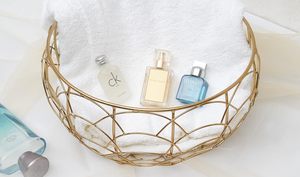 Cesta de Frutas Decorativa Redonda de Metal Chapado en Oro Multiusos, Elegante Frutero de Mesa, Organizador de Cestas de Regalo para Cocina - Product Image 6