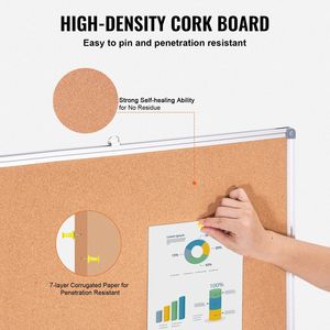 48\"x36\" Wall-Mounted <b>Cork</b> <b>Board</b> Large <b>Pin</b> <b>Board</b> for School Home or Office - Product Image 3