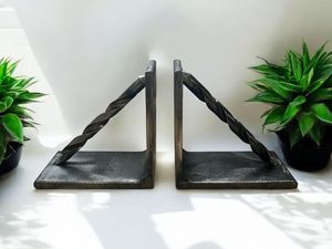 Durable Powder Coated Metal Bookends With Anti Slip Base For Home Office Desk <b>Book</b> Storage Organizer - Product Image 3