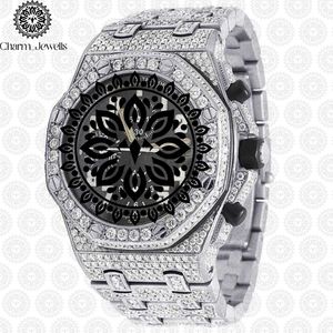 Reloj de Lujo para Hombre Charm_Jewells, Acero Inoxidable, Esfera Analógica de 40 mm, Bisel con Diamantes, Cronógrafo, Movimiento Mecánico, Resistente al Agua 10 Bar - Product Image 1