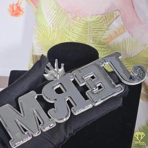 Custom Hip Hop Name Pendant Necklace Luxury Moissanite Diamond Cuban Link Chain Jewelry - Product Image 5