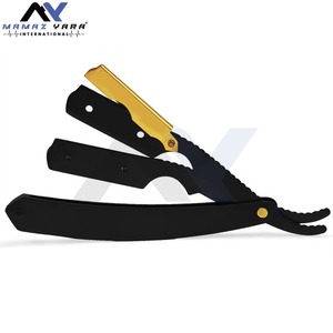 Black Gold Stainless Steel Professional Straight Edge Swing Lock Razor 1 <strong>point</strong> 5mm Compatible Barber <strong>Shaving</strong> Tool for Face Groom - Product Image 1