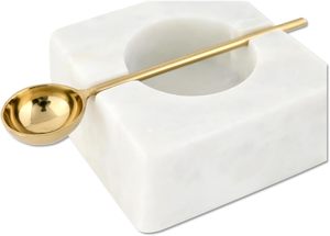 Conteneur à sel et poivre de qualité supérieure, élégant pot à sel et poivre, organisateur moderne pour sel et poivre, salière et poivrière en marbre faites à la main - Product Image 2