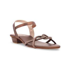 Sandalia de tacón marrón FN5796 con detalle elegante - Product Image 2