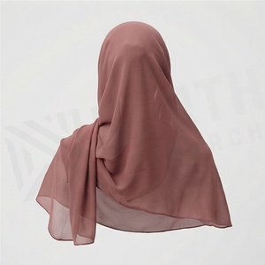 Hiyab de poliéster de color sólido para mujer, tela jersey, agradable al tacto, para uso diario, pañuelo étnico de Oriente Medio. - Product Image 2