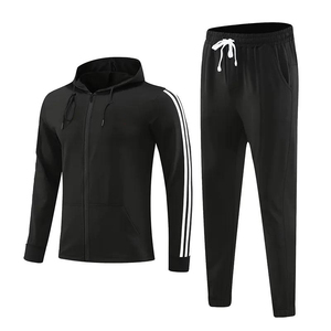 Ensemble de survêtement personnalisé avec logo, sweat à capuche zippé et pantalon de jogging, respirant et à séchage rapide, pour hommes et femmes - Product Image 3