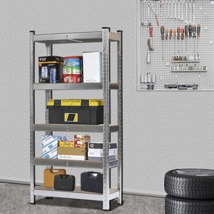 5-Tier Galvanizing Storage Rack 150 X 75 X 30cm Gray <b>Stacking</b> Rack & <b>Shelf</b> - Product Image 5