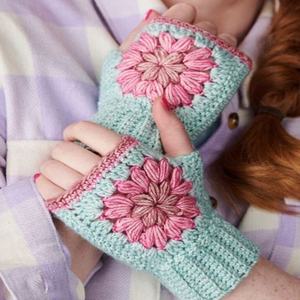 Gants d'hiver _ Gants sans doigts 100% confortables en tricot Granny Square - Product Image 6