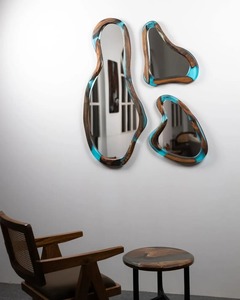 Elite Edge Resin Wood Wall Mirror Premium Inlay Frame Mirror for Luxury Home Decor and Gifting Collection - Product Image 2