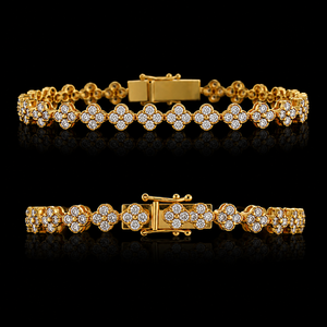 Pulsera de tenis floral para mujer en plata de ley 925 con diamantes CVD cultivados en laboratorio, regalo de joyería fina - Product Image 1