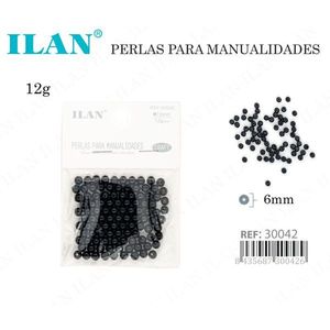 Perles noires Iln 6mm pour travaux manuels en sachet de 12g - Product Image 3