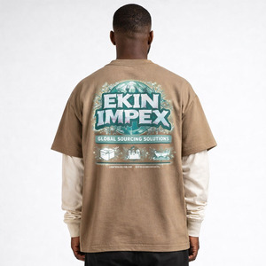 Camisetas Personalizadas con Diseño Gráfico Desgastado, Estilo Urbano, Reversibles, de Algodón 100% Pesado, Manga Regular para Hombre, Alta Calidad, 300g - Product Image 4