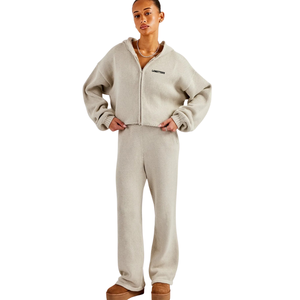 <b>Women's</b> Two Piece Hooded Lounge Set Full Zip Sweatshirt Long Sleeve Elastic Waist <b>Cuffed</b> Jogger <b>Trousers</b> Loose Fit Casual Outfit - Product Image 6