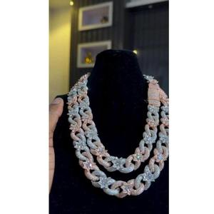 Custom Moissanite Silver <b>Iced</b> <b>Out</b> Cuban <b>Chain</b> Gold and Silver Finish Stylish Hip Hop Jewelry for Wholesale Gift and Fashion Use - Product Image 4