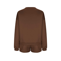 Ensemble 2 pièces pour femme, sweat-shirt et short, en polyester et élasthanne, coupe oversize, avec logo personnalisé, respirant, idéal pour la vente en gros