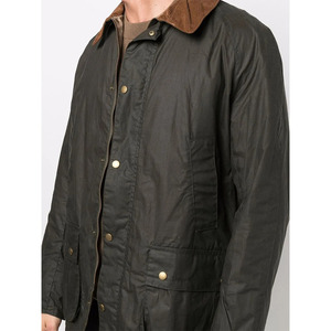 Vestes personnalisées en coton pour hommes, vestes cirées avec tissu Sherpa, col montant, fermeture éclair, rabat coupe-vent, style workwear - Product Image 4