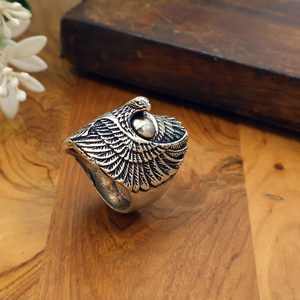 Vintage Eagle Head <b>Ring</b> Antique Silver Color Animal <b>Ring</b> Men Punk <b>Biker</b> Statement Jewelry OEM ODM Wholesale - Product Image 2