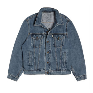 Chaqueta Vaquera Azul Clásica para Hombre, Corte Regular, Lavado a la Piedra, Cierre de Botones, Estilo Casual, Tejido de Algodón, para Otoño - Product Image 1