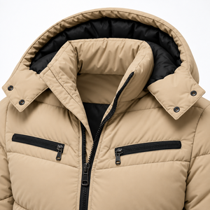 High Quality Custom Mens Autumn Puffer Jacket <b>Waterproof</b> Breathable Eco-Friendly <b>Padded</b> Bomber <b>Coat</b> Warm Insulation Ribbed Hem - Product Image 4