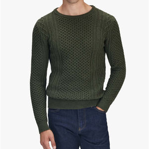 Mens Fisherman Knit Sweater Crew Neck Full Sleeve Thick Winter Sweater Warm Breathable Soft Anti Pilling Sweater Custom Logo OEM - Product Image 1