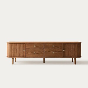 <b>Rustic</b> Solid Wood Living Room Cabinet with 5 Drawers Shaker Doors Handmade for Storage - Product Image 1