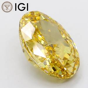 Diamant ovale jaune vif fantaisie de 2,00 carats, cultivé en laboratoire CVD, certifié IGI, clarté VS2, pour la fabrication de bijoux - Product Image 1