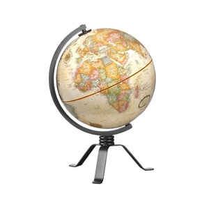 Globe terrestre décoratif en métal IQ-IT-06, globe géographique éducatif pour enfants, adultes, école, maison, bureau, décoration de bureau - Product Image 1