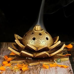 Quemador de Incienso de Latón de Lujo con Tapa, Decorativo, con Efecto de Flujo de Humo, para Meditación, Yoga, Hogar, Templo, Espiritualidad - Product Image 1