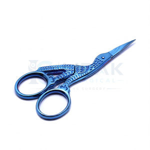 Ciseaux de manucure professionnels en acier inoxydable bleu à lame droite, pointe affûtée, trou rond, outils de soin des ongles pour adultes, coupe-cuticules - Product Image 6