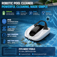 Nettoyeur de piscine robotisé sans fil à double moteur 550S, moteur 5000 tr/min, aspiration puissante, robot aspirateur de piscine automatique