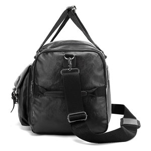 Bolsa de Lona Negra de PU, Rectangular, con Doble Asa, Cierre de Cremallera, Múltiples Compartimentos, Resistente al Agua, Capacidad de 20-36L, Unisex - Product Image 4