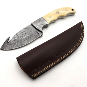 Handmade Damascus Steel Straight Edge Professional Hunting Skinning <b>Knife</b> <b>Bone</b> <b>Handle</b> Fixed ODM Customizable TARJ ENTERPRISES - Product Image 1